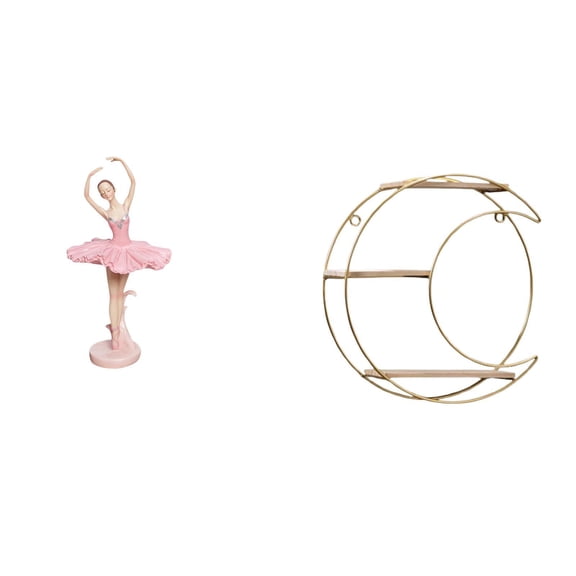 Ballet Girl Statue Wall Shelf Rack Resin Material Modern Bedroom Living Room Decor for Adults