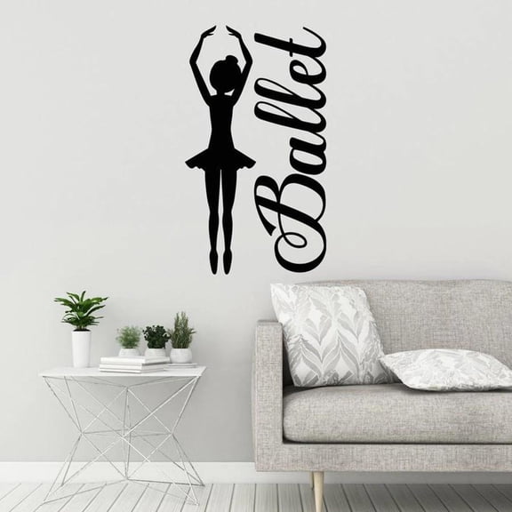 Ballet Girl Wall Decal Dancing Girls Dance Room Dancer Bedroom Word Home Decoration Vinyl Wall Stickers Art Mural Removbale 42x24cm