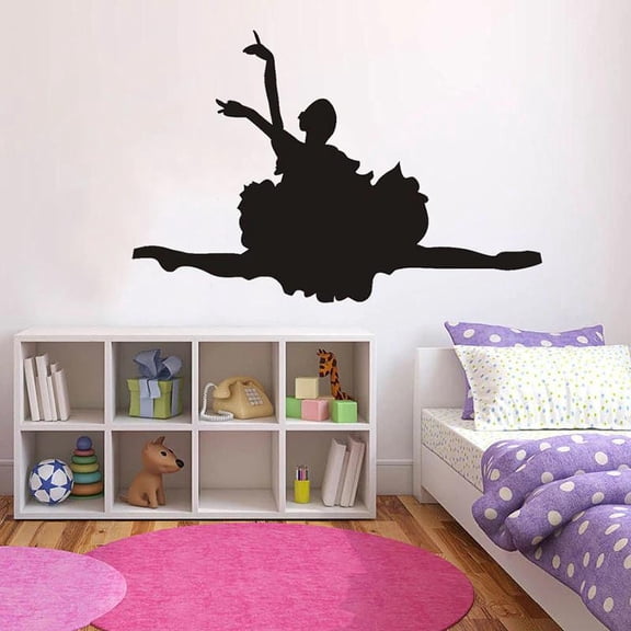 Ballet Girl Wall Decal Dancing Sport Beauty Silhouette Vinyl Window Stickers Kids Girls Bedroom Dance Room Interior Decor 42x62cm
