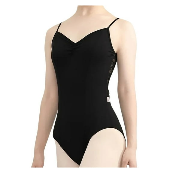 Ballet Leotard Back Lace Stitching Gymnastics Leotard Women Solid Color Elegant Backless V-neck Dance Practice Clothes