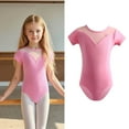 thumbnail image 1 of Ballet Leotard Girls Classic Short Sleeve Pink Ballet Leotards for Girls Teens Ballet Outfit Leotard Girls 13-14 Years, 1 of 3