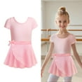 thumbnail image 1 of Ballet Leotard Girls Short Sleeve Girls Pink Dance Leotard with Skirt Toddler Ballet Outfit Leotards for Girls 3-4 Years, 1 of 5