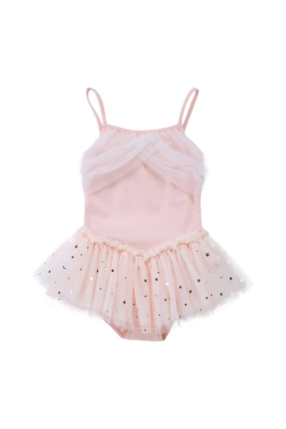 Ballet Leotard Tutu Skirt Kids Dance Gymnastics Camisole Bodysuit Sparkly Butterfly Training Outfit