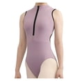 thumbnail image 1 of Ballet Leotard for Women Waist Hollow Out Dancewear Gymnastics Leotards Sleeveless Solid Color Bodysuit Adult Dance Clothes, 1 of 10