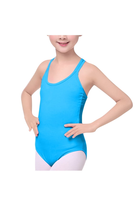 Ballet Leotards for Girls Size 3-14 One-Piece Sleeveless Rompers Toddlers Teens Solid V Neck Stretchy Backless Dance Jumpsuits 2025