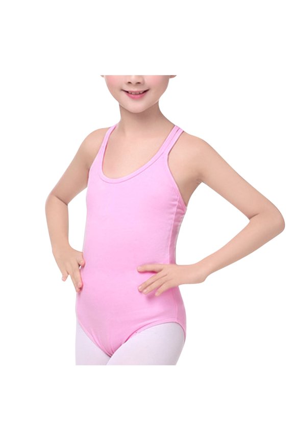 Ballet Leotards for Girls Size 3-14 One-Piece Sleeveless Rompers Toddlers Teens Solid V Neck Stretchy Backless Dance Jumpsuits 2025