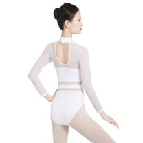 Ballet Leotards Long Sleeve Yoga Gymnastics Dance Bodysuit for Teen Girls , A Size up