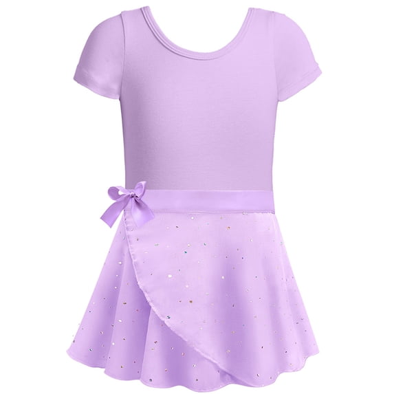 Ballet Leotards With Removable Skirt Combo, Tie Ruffle Sleeve Ballet Dance Dress Outfit, Performance Practice Wear