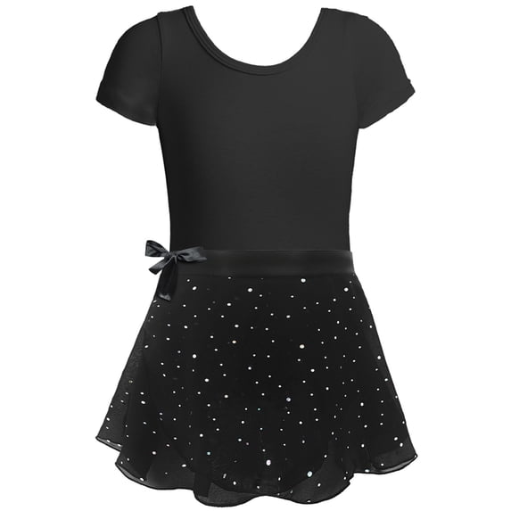 Ballet Leotards With Removable Skirt Combo, Tie Ruffle Sleeve Ballet Dance Dress Outfit, Performance Practice Wear