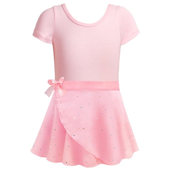 Ballet Leotards With Removable Skirt Combo, Tie Ruffle Sleeve Ballet Dance Dress Outfit, Performance Practice Wear