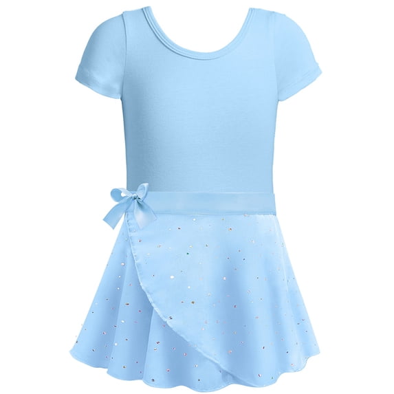 Ballet Leotards With Removable Skirt Combo, Tie Ruffle Sleeve Ballet Dance Dress Outfit, Performance Practice Wear