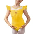 thumbnail image 1 of Ballet Leotards for Girls Kids Cute Flying Sleeves Dance Bodysuit Mesh Splice Ballerina Ballroom Gymnastics Unitard, 1 of 5