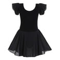 thumbnail image 1 of Ballet Leotards for Girls Size 7-8 Years Old Black Ruffle Sleeve Practice Dancewear, 1 of 7