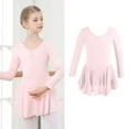 thumbnail image 1 of Ballet Leotards for Teens Classic Long Sleeve Pink Leotard Girls with Skirt Teens Ballet Outfit Dance Leotard for Girls 12-16 Years, 1 of 4