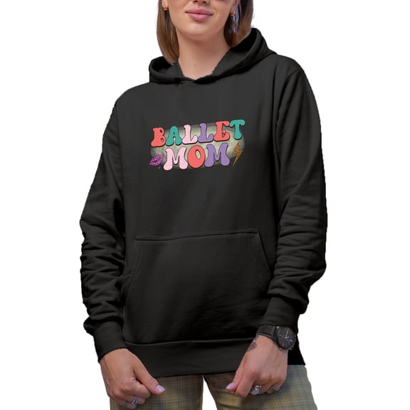 Ballet Mom Merch Gift Ideas for Dancers Black Hooded Sweatshirt or Hoodie, 2XL