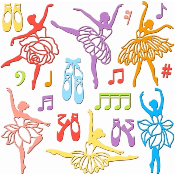 Ballet Musical Notes Cutting Dies for Card Making Flower Dress Metal Die Cuts Cutting Dies Template DIY Scrapbooking Embossing Paper Album Craft Decor for DIY