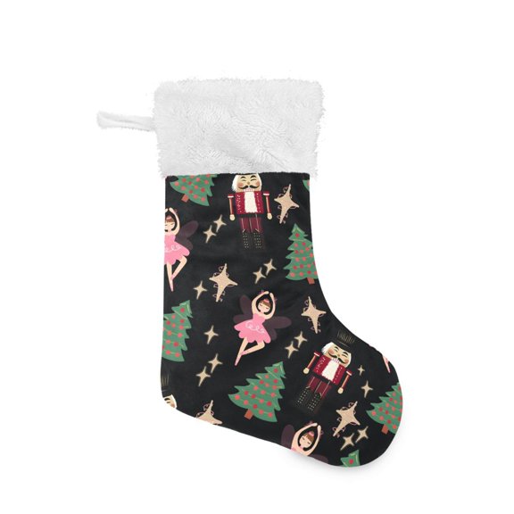 Ballet Nutcracker Christmas Tree Christmas Stockings Hanging Ornaments Stockings for Christmas Holiday Party Decorations 17.71"x12.2"