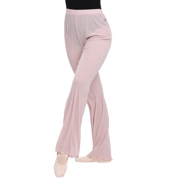 Slemon Ballet Warm Up Pants for Women Adult High Waisted Knit Flare Long