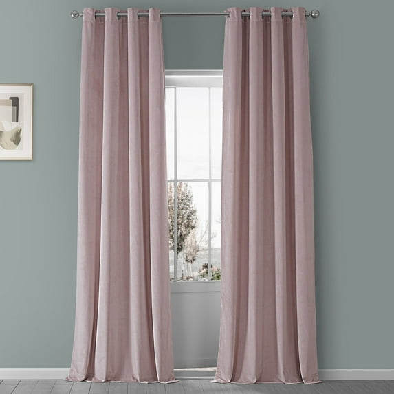 HPD Half Price Drapes Ballet Pink Grommet Heritage Plush Velvet Room Darkening Curtains for Bedroom & Living Room Curtains (1 Panel), 108 Inch Curtains, Grommet Curtains & Drapes, 50W X 108L