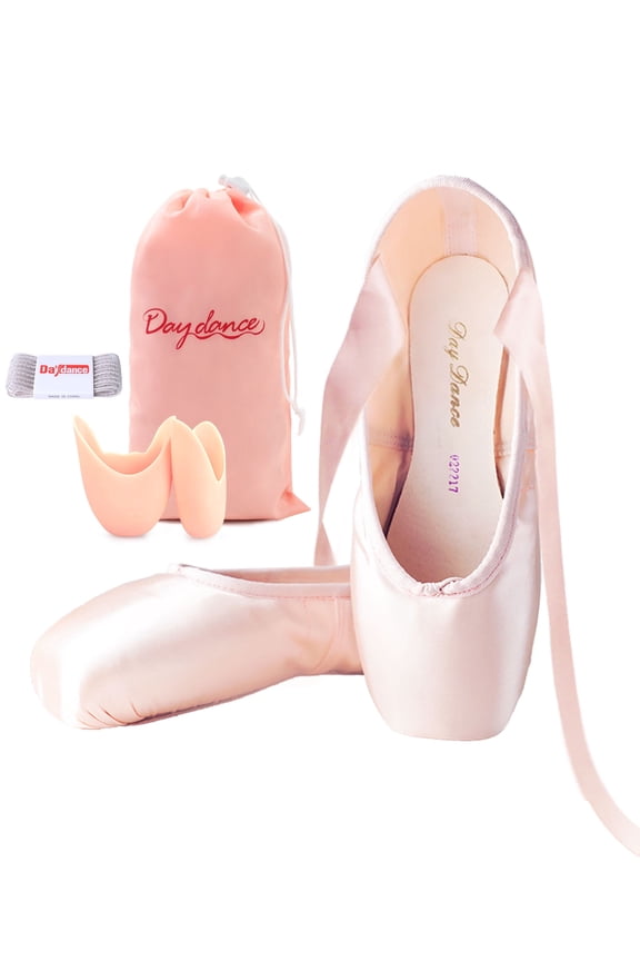 Ballet Pointe Shoes Girls Women Ribbon Ballerina Shoes with Toe Pads Sets