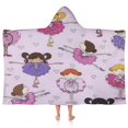 thumbnail image 1 of Ballet Princess Girls Pattern Hooded Bath Towel，50"x30" for Ages 3 To 12 Kids, Quick Dry Lightweight Soft Microfiber Hood Beach Towel Cover Up for Kids, 1 of 7