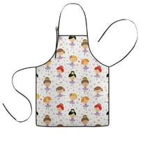 Ballet Princess Girls Pattern Kids Aprons for Girls and Boys,Adjustable Neck Strap Toddler Aprons for Kids Cooking Baking