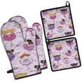 thumbnail image 1 of Ballet Princess Girls Pattern Kitchen Oven Mitt and Pot Holder Sets 2 Pcs for Baking, Cooking and Grilling, Heat Resistant Up To 392 °F, 1 of 7