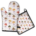 thumbnail image 1 of Ballet Princess Girls Pattern Kitchen Oven Mitt and Pot Holder Sets 4 Pcs for Baking, Cooking and Grilling, Heat Resistant Up To 392 °F, 1 of 7