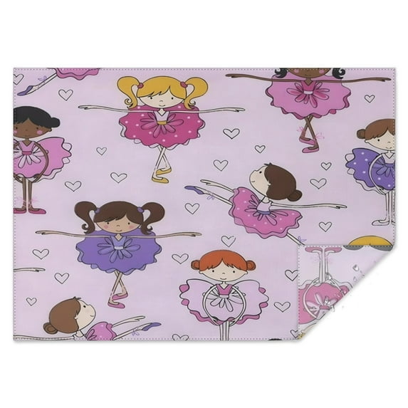 Ballet Princess Girls Pattern Rectangle Tablecloth 60"x84",Waterproof Polyester Rectangle Table Cloth, Wipeable Spillproof Polyester Tablecloth for Dining, Camping, Indoor and Outdoor