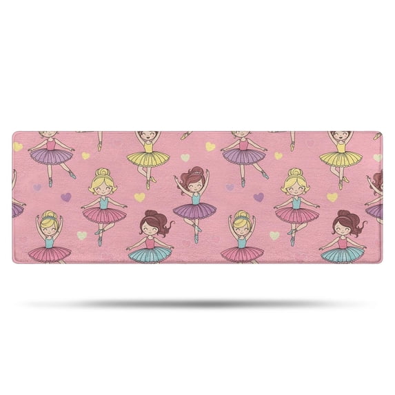 Ballet Princess Pattern Bathroom Rugs Mat,Non Slip Microfiber Bathroom Rug,Rubber Backing,Soft Bathroom Mats for Bathroom Floor,Tub and Shower,47x17in(120x43cm)