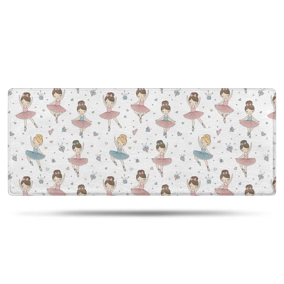 Ballet Princess Pattern Bathroom Rugs Mat,Non Slip Microfiber Bathroom Rug,Rubber Backing,Soft Bathroom Mats for Bathroom Floor,Tub and Shower,60x24in(150x60cm)
