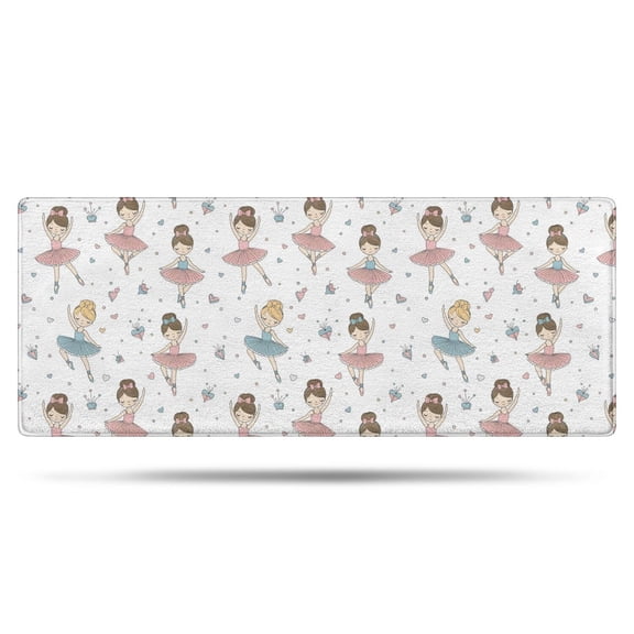 Ballet Princess Pattern Bathroom Rugs Mat,Non Slip Microfiber Bathroom Rug,Rubber Backing,Soft Bathroom Mats for Bathroom Floor,Tub and Shower,60x24in(150x60cm)