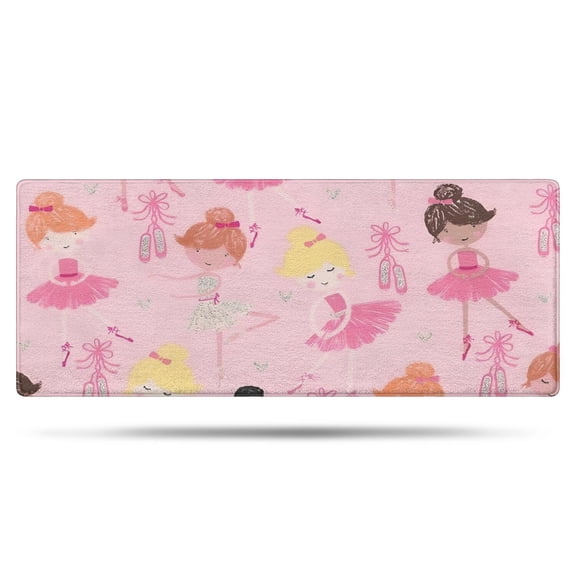 Ballet Princess Pattern Bathroom Rugs Mat,Non Slip Microfiber Bathroom Rug,Rubber Backing,Soft Bathroom Mats for Bathroom Floor,Tub and Shower,60x24in(150x60cm)