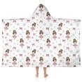 thumbnail image 1 of Ballet Princess Pattern Hooded Bath Towel，50"x30" for Ages 3 To 12 Kids, Quick Dry Lightweight Soft Microfiber Hood Beach Towel Cover Up for Kids, 1 of 7