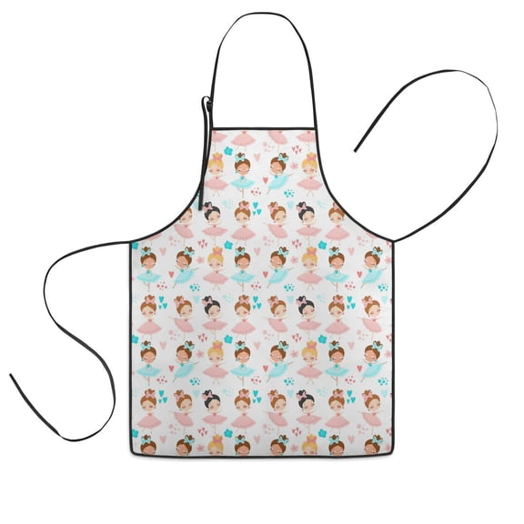 Ballet Princess Pattern Kids Aprons for Girls and Boys,Adjustable Neck Strap Toddler Aprons for Kids Cooking Baking