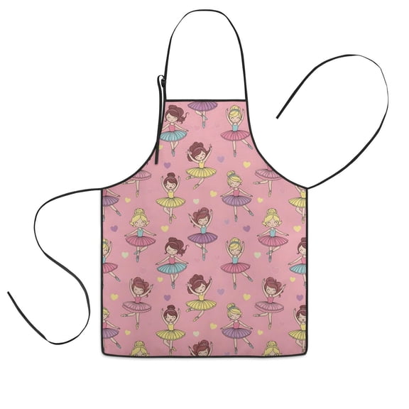 Ballet Princess Pattern Kids Aprons for Girls and Boys,Adjustable Neck Strap Toddler Aprons for Kids Cooking Baking
