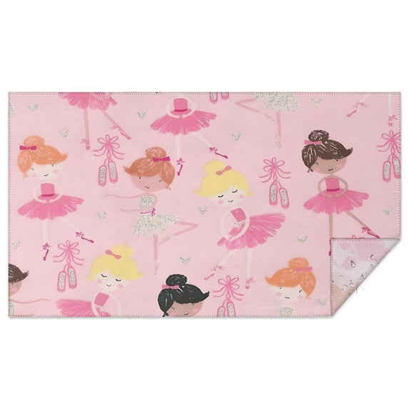 Ballet Princess Pattern Rectangle Tablecloth 60"x102",Waterproof Polyester Rectangle Table Cloth, Wipeable Spillproof Polyester Tablecloth for Dining, Camping, Indoor and Outdoor