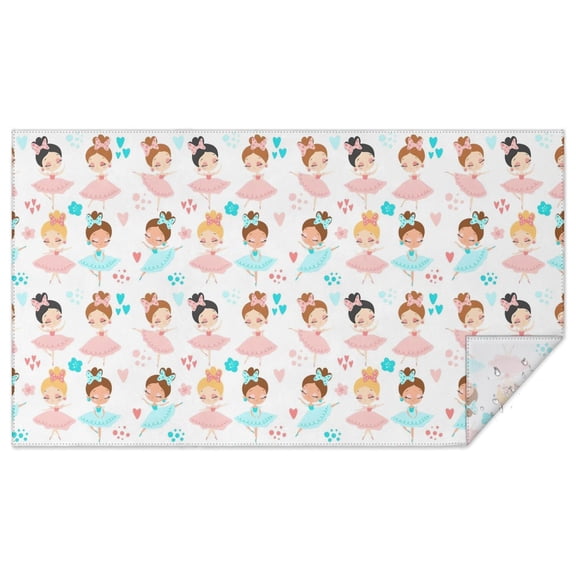 Ballet Princess Pattern Rectangle Tablecloth 60"x102",Waterproof Polyester Rectangle Table Cloth, Wipeable Spillproof Polyester Tablecloth for Dining, Camping, Indoor and Outdoor
