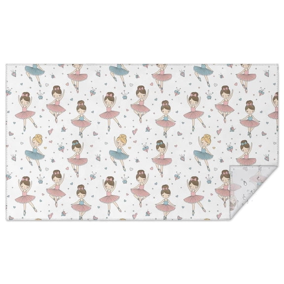 Ballet Princess Pattern Rectangle Tablecloth 60"x102",Waterproof Polyester Rectangle Table Cloth, Wipeable Spillproof Polyester Tablecloth for Dining, Camping, Indoor and Outdoor