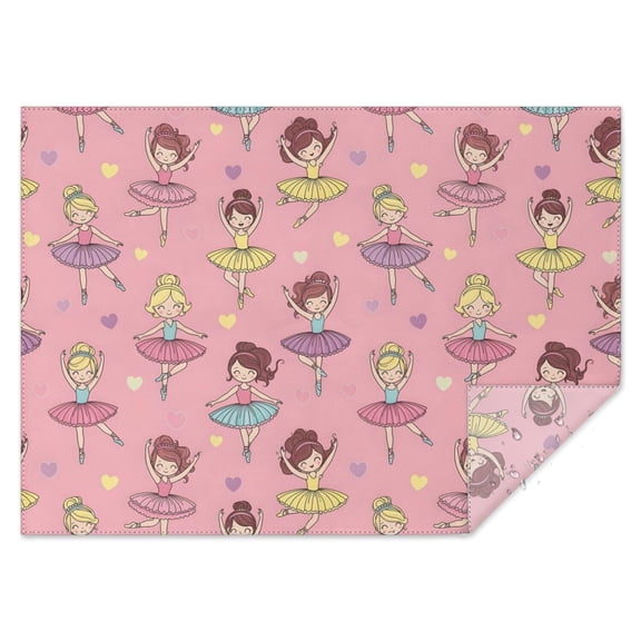 Ballet Princess Pattern Rectangle Tablecloth 60"x84",Waterproof Polyester Rectangle Table Cloth, Wipeable Spillproof Polyester Tablecloth for Dining, Camping, Indoor and Outdoor