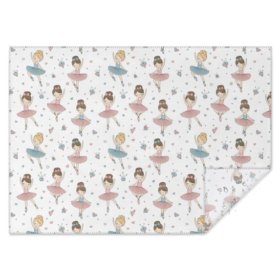 Ballet Princess Pattern Rectangle Tablecloth 60"x84",Waterproof Polyester Rectangle Table Cloth, Wipeable Spillproof Polyester Tablecloth for Dining, Camping, Indoor and Outdoor