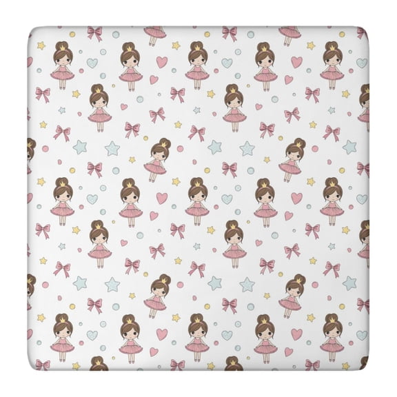 Ballet Princess Pattern Square Fitted Tablecloth with Elastic Edge,Square Table Cover,Washable Elastic Table Cover for Home Kitchen Party Decor 36"x36"
