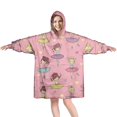 thumbnail image 1 of Ballet Princess Pattern Wearable Oversized Blanket,Wearable Blanket Hoodie for Adults,Cozy Hooded Blankets with Super Pockets,Super Warm Fuzzy Pullover for Women & Men, 1 of 6