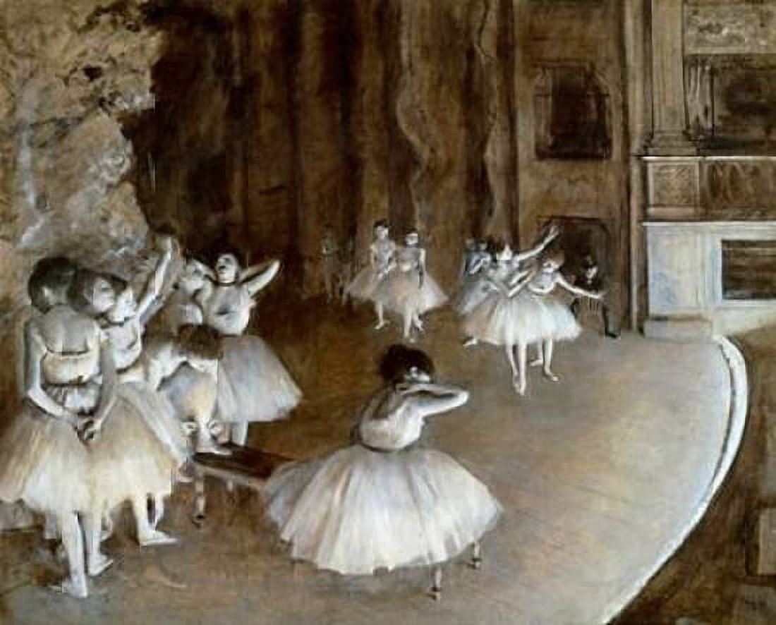 Ballet Rehearsal on the Set 1874 Canvas Art - Edgar Degas (20 x 24)