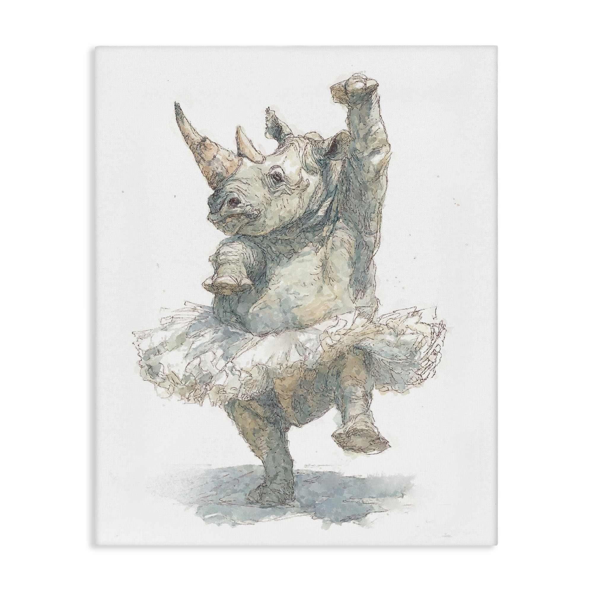 Ballet Rhino Tutu Canvas Wall Art, design by Ziwei Li