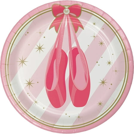 Ballet Round Paper Dessert Plates 8 Count for 8 Guests