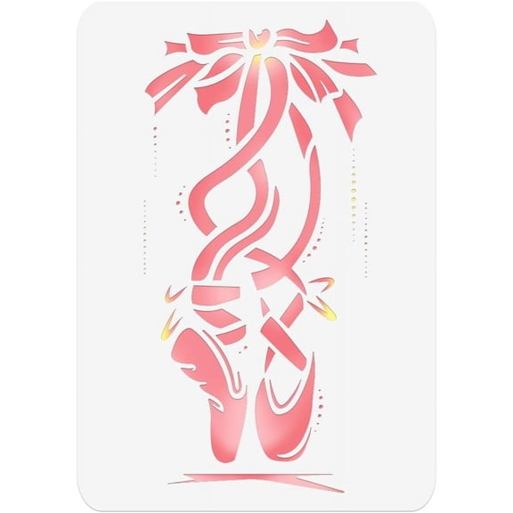 Ballet Shoe Painting Stencil 11.69x8.27 Inch Reusable Craft Stencils Hollow Out Drawing Painting Template for Painting on Wood Paper Walls Furniture Colorful DIY