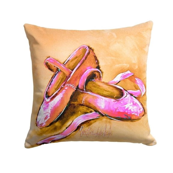 Ballet Shoes Brown & Pink Fabric Decorative Pillow