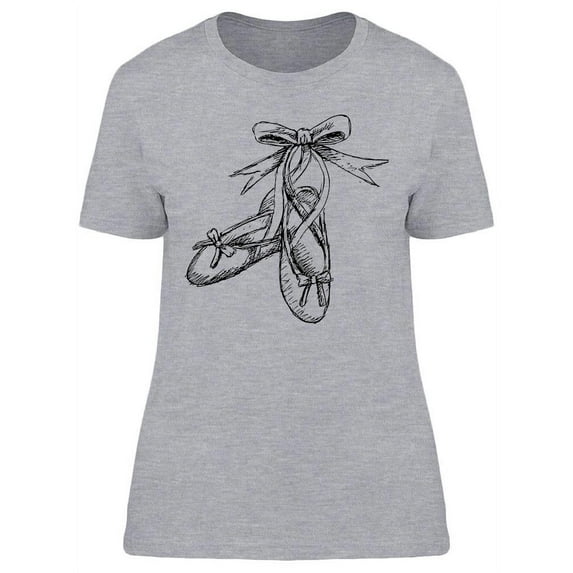Ballet Shoes Doodle Art T-Shirt Women -Image by Shutterstock, Female x-Large