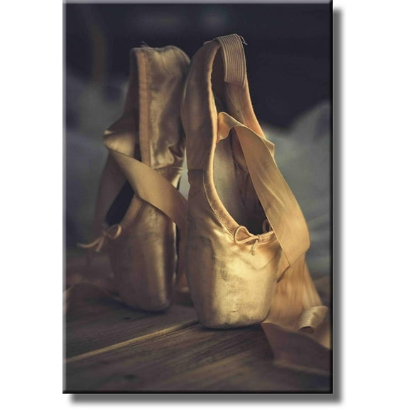 Ballet Shoes Picture on Stretched Canvas, Wall Art Décor, Ready to Hang